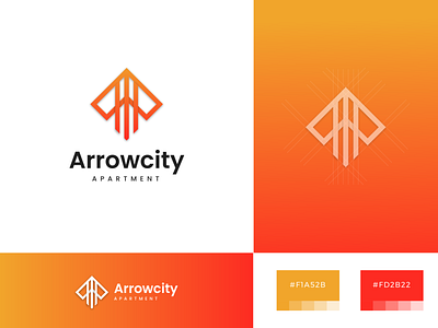 Arrowcity Logo apartment architecture arrow branding building business city clean corporate graphic design logo logoforsale logotemplate modern realestate up