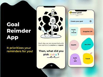 Goal Reminder App Concept app app design branding design onboarding product design ui ui design ux ux design