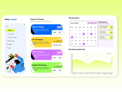 E-Learning Dashboard Concept branding dashboard design ui ui design ux ux design
