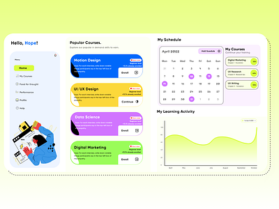 E-Learning Dashboard Concept