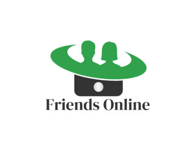 FRIENDS ONLINE 3 branding design logo simple logo vector