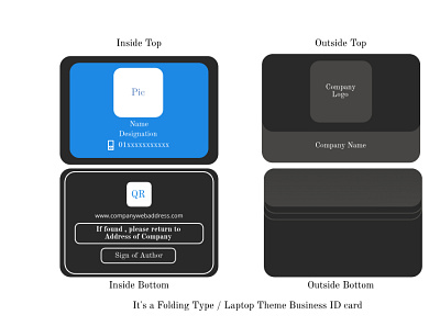 Laptop Theme Business ID Card branding design id card illustration