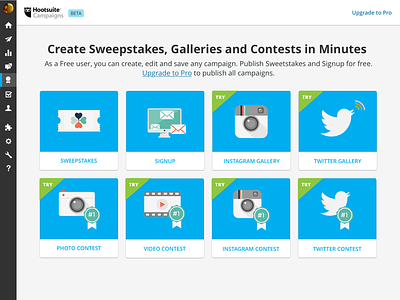 Hootsuite Freemium Campaigns campaigns contests dashboard freemium icons social social media ui ux web web design website
