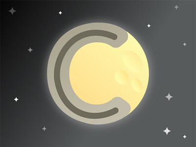 Letter C + Moon + Stars