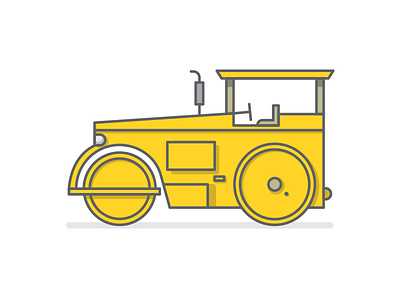 Vehicles - Road roller art design illustration minimal shot vector vehicles