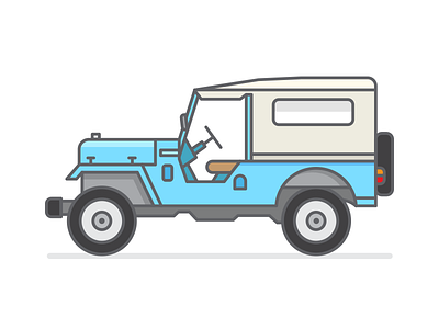 Vehicles - Mahindra Jeep art design digital. dribbble icon illustration shot vehicle vintage