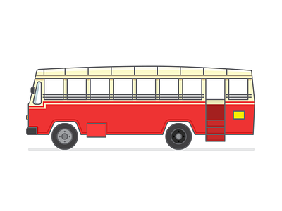 Vehicles - Kerala State Bus- KSRTC art bus design dribbbler icon illustration vector vehicle vintage