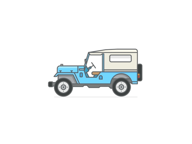 Jeep after effets animation mobile gif icon identity illustration jumping learning logo mark ui vehicle