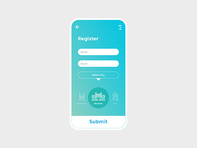 Register / Sign up / City Selection UI account app color icon log in login register shape sign in sign up signin signup ui