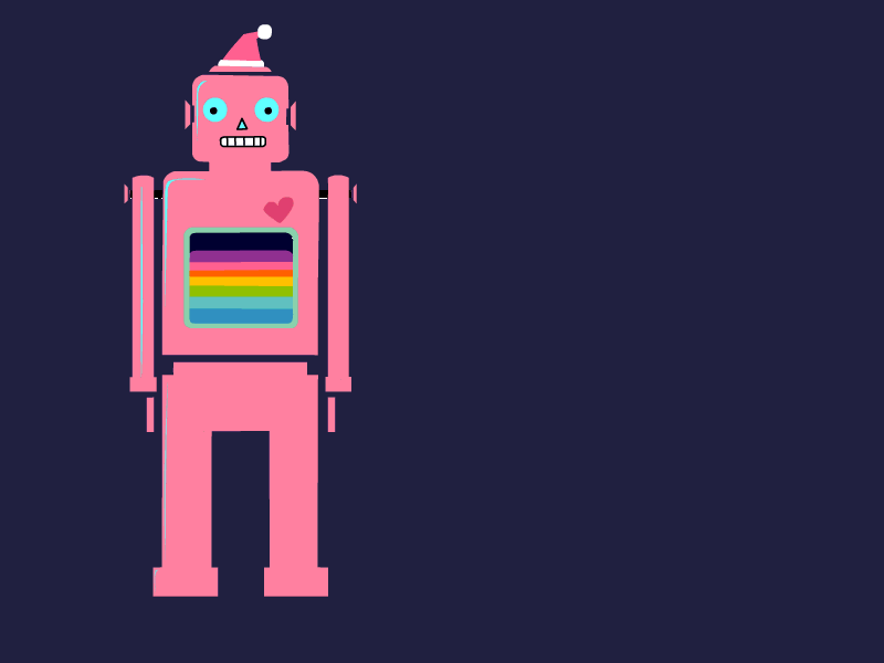 Hi~Dribbble!Candy Robot animation gif hulena robot xmas