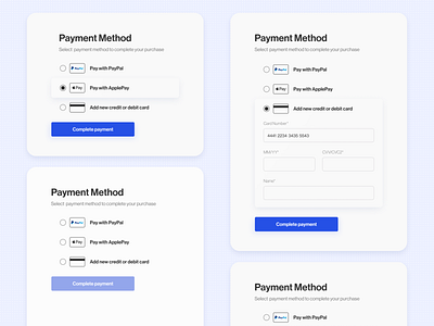 Payment Method Concept daily ui design product design ui webdesign