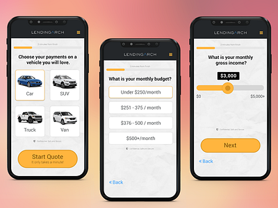 Borrow Flow app car flow form graphic graphicdesign loan mobile