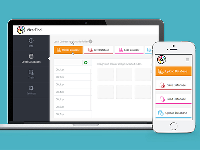 Vizarfind admin dashboard desktop app responsive web app ui