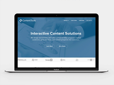 Contenttool creative home landing page ui web designing
