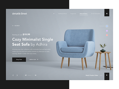 Versatile Street - Shopping Website Concept 🔥 homedecor online store shop shopping sofa store ui web design website