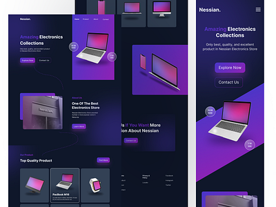 Nessian Electronic Store app design graphic design landing page responsive ui ux web