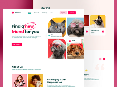 Miauwy - Pet Shop Landing Page design graphic design landing page ui ux