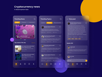 CRTracker app cryptocurrency design news topics ui ui design ux