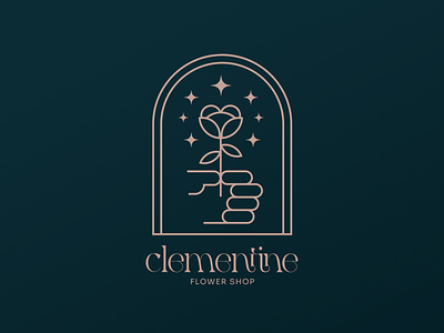 Clementine Flower Shop branding design flower logo logo design mark minimal modern nature shop symbol