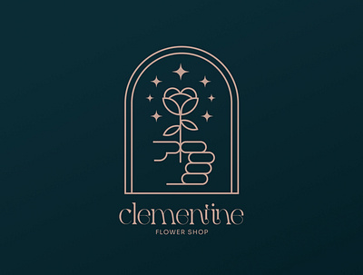 Clementine Flower Shop branding design flower logo logo design mark minimal modern nature shop symbol