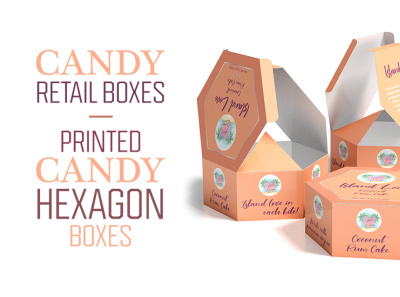 Candy Retail Boxes   Printed Candy Hexagon Boxes