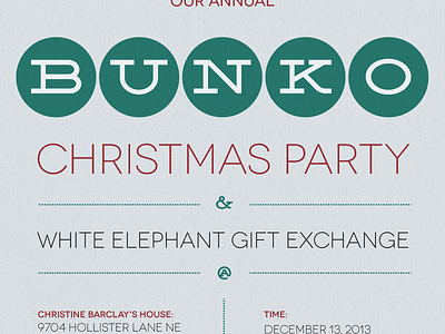 Bunko Christmas Invite bunko christmas deming invitation invite retro vintage