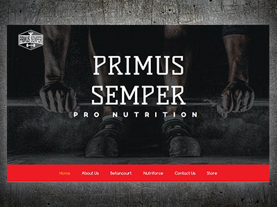 Website Design: Primus Semper Pro-Nutrition adobe muse online store supplement web design