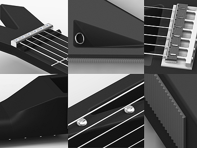 Shifter Guitar Details 3d guitar rendering