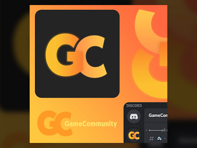 GameCommunity - Branding design branding design discord game illustration logo minimal orange typography