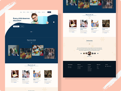 School website design minimal ui ux web