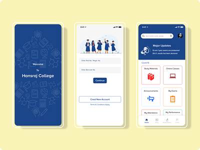 Hansraj College - Case Study app design minimal ui ux vector