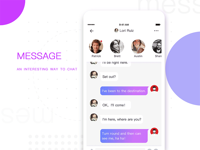 Chat animation app chat message ui ux
