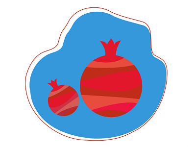 pomegranate 2D vector