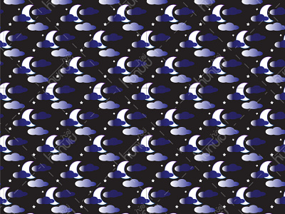 pattern design 6 - moon & cloud