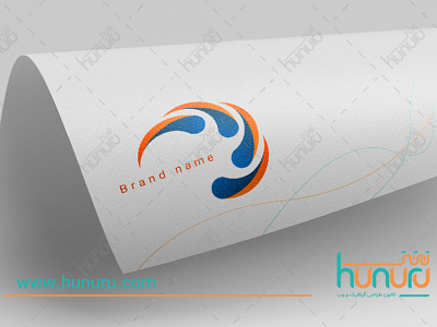 logo blue farsi hunuru illustration logo orange persian