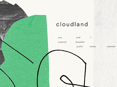 cloudland abstract collage color paper shapes typography