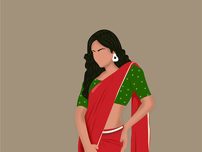 Women Saree Flat Illustration flat illustraion sarees vector