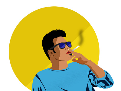 Flat Illustration flat illustration illustrator smoker vector