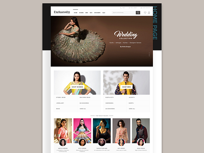 Exclusively Home Page Design banner design design ecommerce fashion fashion ecommerce illustration landing page premium fashion product tyopgraphy ui desgin ux design website