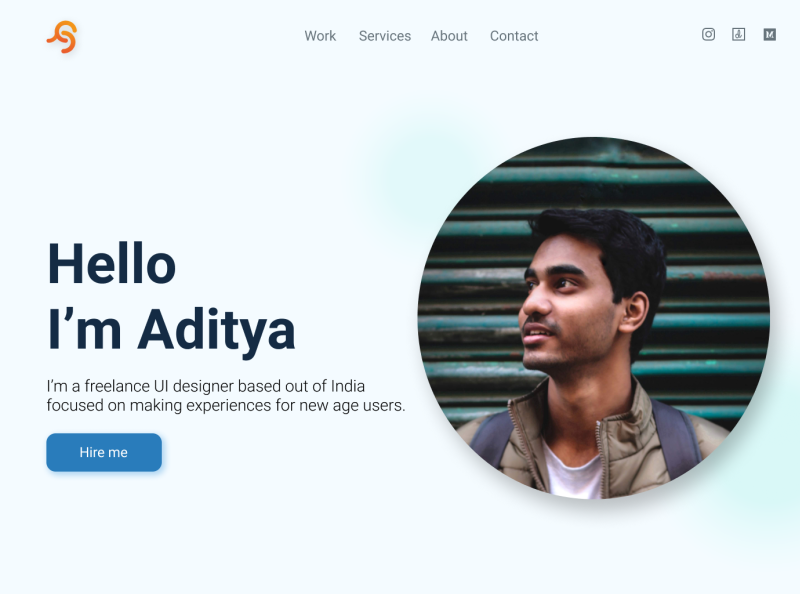 Portfolio Splash Page by Aditya Sadhukhan on Dribbble