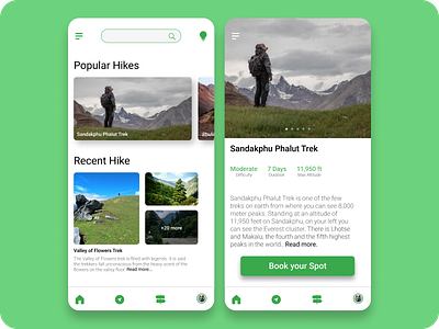 Hiking App Concept app design hiking minimal nature travel trek trip ui