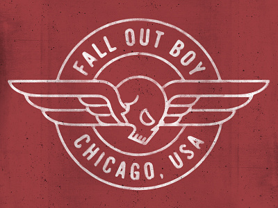Fall Out Badge apparel badge biker boy fall graphic logo merch motorcycle out skull wings