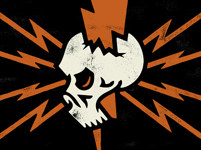AID Podcast Airwaves Skull adventures bolt dark design illustration lightning logo metal podcast skull