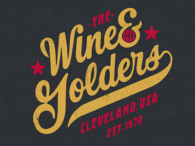 Wine & Golders basketball cavaliers cavs cleveland lettering logo retro script sport type typography vintage