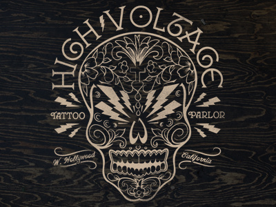 Voltage Sugar Skull apparel high voltage merch skull tattoo