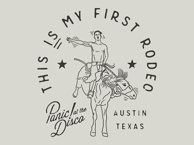Panic! First Rodeo hand hand drawn hand drawn logo merch panic rodeo texas vintage