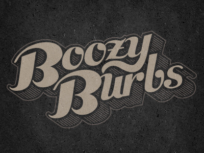 Boozy boozy burbs logo logotype script typography