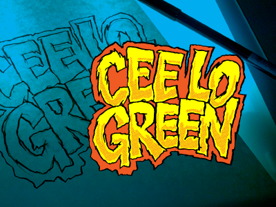 Cee Lo Monster colorful fun hand hand drawn horror monster scary type typography