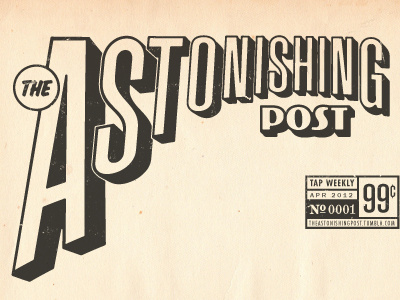Astonishing 3d astonishing comic ezine logo magazine post pulp retro typography vintage