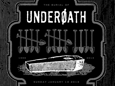 Underoath Farewell coffin dark design farewell merch metal poster shovels tour underoath